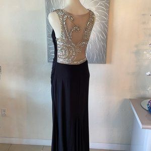 Betsy & Adam Rhinestone Crystal Embellished Dress